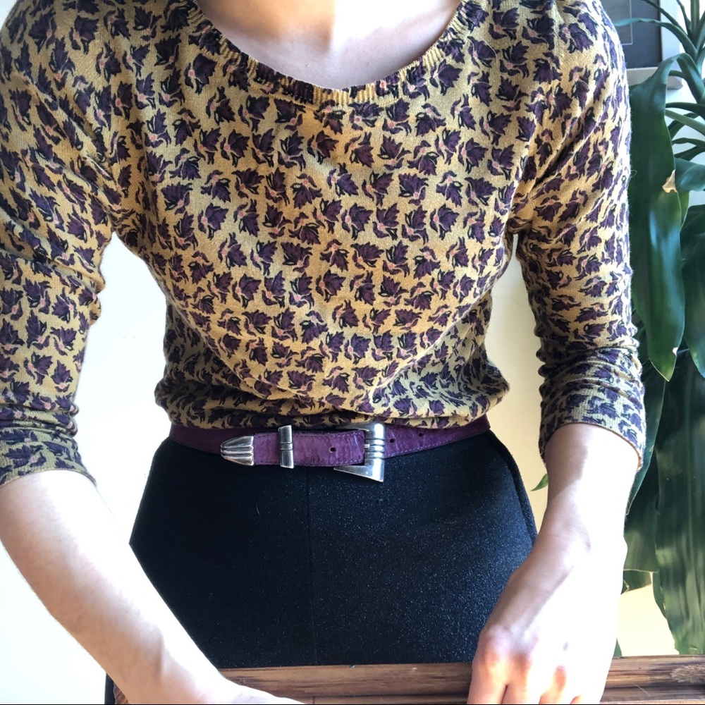 LOFT Floral Cotton Sweater